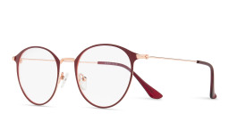 Shop Sunoptics Oversized Round Eyeglasses in Red online.