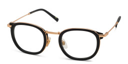 Shop EYE'M Square Eyeglasses in Gold Black online.