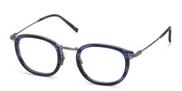 Shop EYE'M Square Eyeglasses in Silver/Blue online.