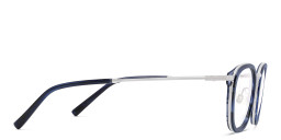 Shop EYE'M Square Eyeglasses in Silver/Blue online.
