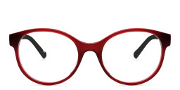 EYE'M Round Eyeglasses in Red – Product Photo 2