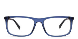 EYE'M Wide Rectangle Eyeglasses in Blue – Product Photo 2