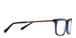 EYE'M Wide Rectangle Eyeglasses in Blue – Product Photo 4