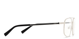 EYE'M Wide Aviator Eyeglasses in Silver – Product Photo 4