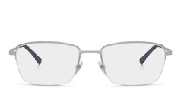 EYE'M Half Rim Rectangle Eyeglasses in Silver – Product Photo 1