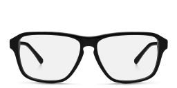 EYE'M Wide Rectangle Eyeglasses in Shiny Black – Product Photo 1