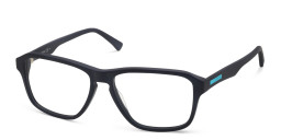 EYE'M Wide Rectangle Eyeglasses in Blue – Product Photo 3