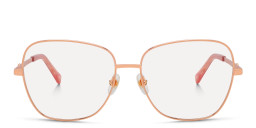 Shop EYE'M Wide Square Eyeglasses in Rose Gold online.