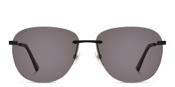 EYE'M Rimless Aviator Sunglasses in Black/Grey – Product Photo 1