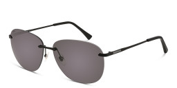 EYE'M Rimless Aviator Sunglasses in Black – Product Photo 3