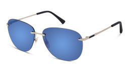 EYE'M Rimless Aviator Sunglasses in Silver – Product Photo 3