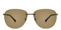 EYE'M Rimless Aviator Sunglasses in Grey/Green – Product Photo 3