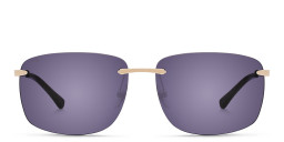 Shop EYE'M Rimless Rectangle Sunglasses in Silver online.