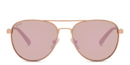 EYE'M Kids Aviator Sunglasses in Gold/Grey Pink – Product Photo 2