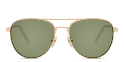 EYE'M Kids Aviator Sunglasses in Gold/Green – Product Photo 3