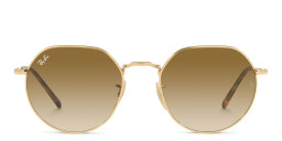Ray-Ban Jack Unisex Irregular Sunglasses in Gold/Clear Gradient Brown – Product Photo 1