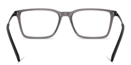 Shop Armani Exchange A|X Logo Rectangle Eyeglasses in Transparent Grey online.