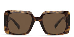 Shop VERSACE Medusa-embellished Rectangle Sunglasses in Havana online.