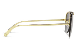 Shop VERSACE Medusa Half-Rim Pilot Sunglasses in Gold online.