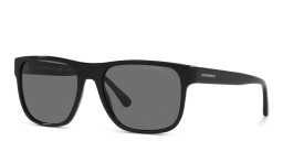 Emporio Armani Square Sunglasses in Shiny Black – Product Photo 2