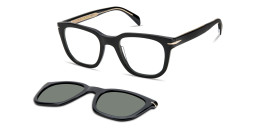Shop DAVID BECKHAM Square Eyeglasses in Black online.