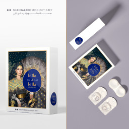 LEILA & LEILA Monthly Color Contact Lenses in Shahrazade Midnight Grey – Product Photo 3