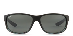 Shop Maui Jim Kaiwi Channel 840 Unisex Rectangle Sunglasses in Black online.