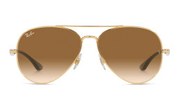 Ray-Ban Unisex Aviator Sunglasses in Gold/Light Brown – Product Photo 1