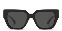 Shop VERSACE Medusa Chain Square Sunglasses in Black online.