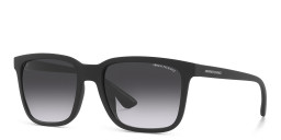 Shop Armani Exchange Logo-Print Rectangle Sunglasses in Black online.
