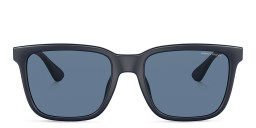 Armani Exchange Logo-Print Rectangle Sunglasses in Blue – Product Photo 1