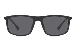 Emporio Armani Rectangle Sunglasses in Matte Black – Product Photo 1