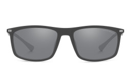 Emporio Armani Rectangle Sunglasses in Matte Grey/Light Grey Black – Product Photo 2
