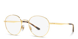 Shop Ray-Ban Unisex Round Eyeglasses in Gold online.