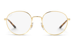 Shop Ray-Ban Unisex Round Eyeglasses in Polished Gold online.