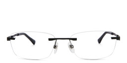 EYE'M Rimless Wide Rectangle Eyeglasses in Black – Product Photo 1