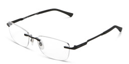 Shop EYE'M Rimless Wide Rectangle Eyeglasses in Black online.