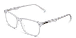 EYE'M Wide Rectangle Eyeglasses in Clear – Product Photo 3