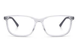 EYE'M Wide Rectangle Eyeglasses in Transparent – Product Photo 1