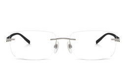 EYE'M Rimless Wide Rectangle Eyeglasses in Grey – Product Photo 2