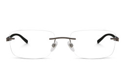 EYE'M Rimless Wide Rectangle Eyeglasses in Gunmetal – Product Photo 1