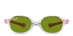 Ray-Ban Junior Kids Oval Sunglasses in Transparent Light Violet/Green – Product Photo 1