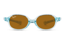 Ray-Ban Junior Kids Oval Sunglasses in Transparent Light Blue – Product Photo 1