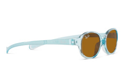 Ray-Ban Junior Kids Oval Sunglasses in Transparent Light Blue – Product Photo 4