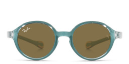 Ray-Ban Junior Kids Round Sunglasses in Light Blue/Green – Product Photo 2