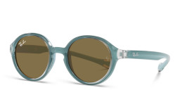 Ray-Ban Junior Kids Round Sunglasses in Light Blue – Product Photo 2
