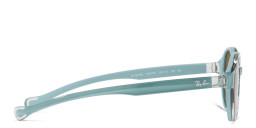 Shop Ray-Ban Junior Kids Round Sunglasses in Light Blue online.