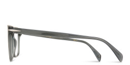 Shop DAVID BECKHAM Wide Rectangle Eyeglasses in Transparent Grey online.
