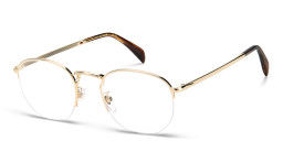 Shop DAVID BECKHAM Half Rim Oval Eyeglasses in Gold Striped Brown online.