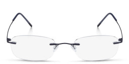 Shop Pure Unisex Rimless Rectangle Eyeglasses in Blue online.